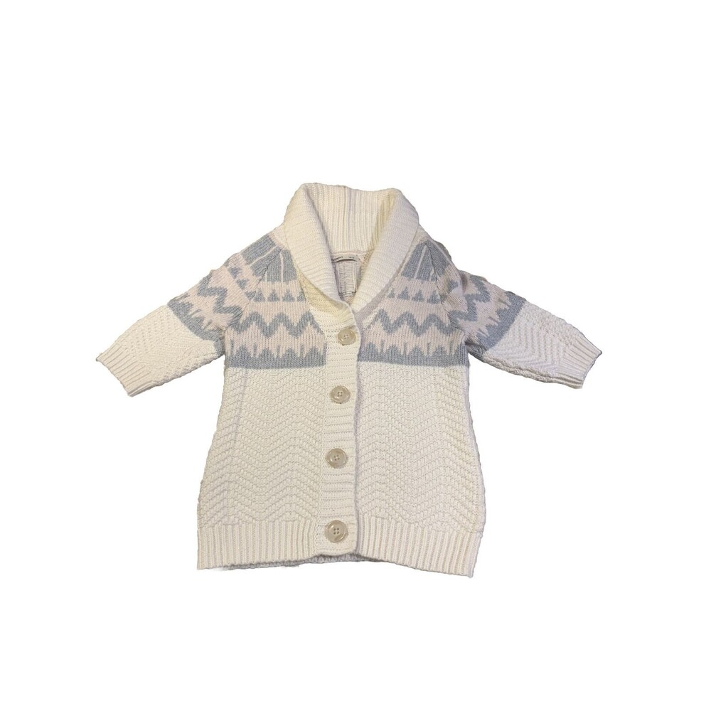 OLD NAVY Shawl Collar Cardigan Knit Sweater Ribbed Trim Cream Pink Gray Size S/P